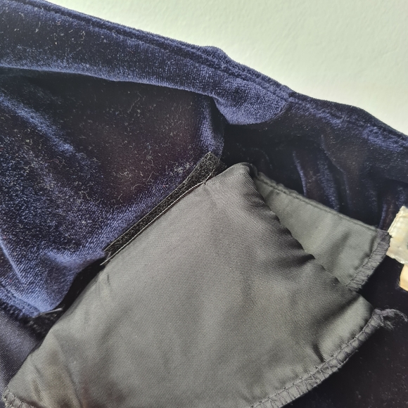 VINTAGE Guava Size 8 Navy Blue Velvet Stretch Jacket Blazer - Picture 8 of 10